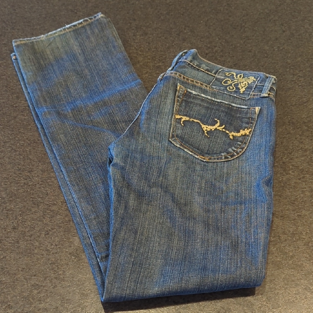 Gold Sign Jeans with Embroidered Pocket